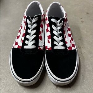 Red and Black Checkered Sneakers